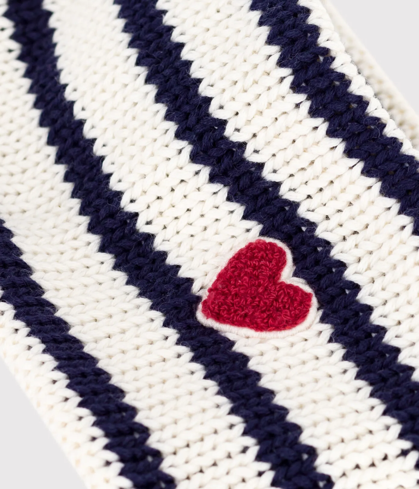 Petit Bateau Accessoires, Sonnenhüte, Caps*Baby-Schlauchschal mit Streifen aus Strick mit Fleece-Futter blau MARSHMALLOW/ SOIR