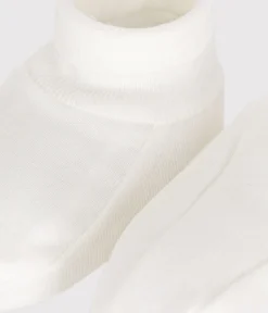 Petit Bateau Socken, Schühchen|Newborn*Baby-Schuhe für Neugeborene aus Baumwolle weiss MARSHMALLOW