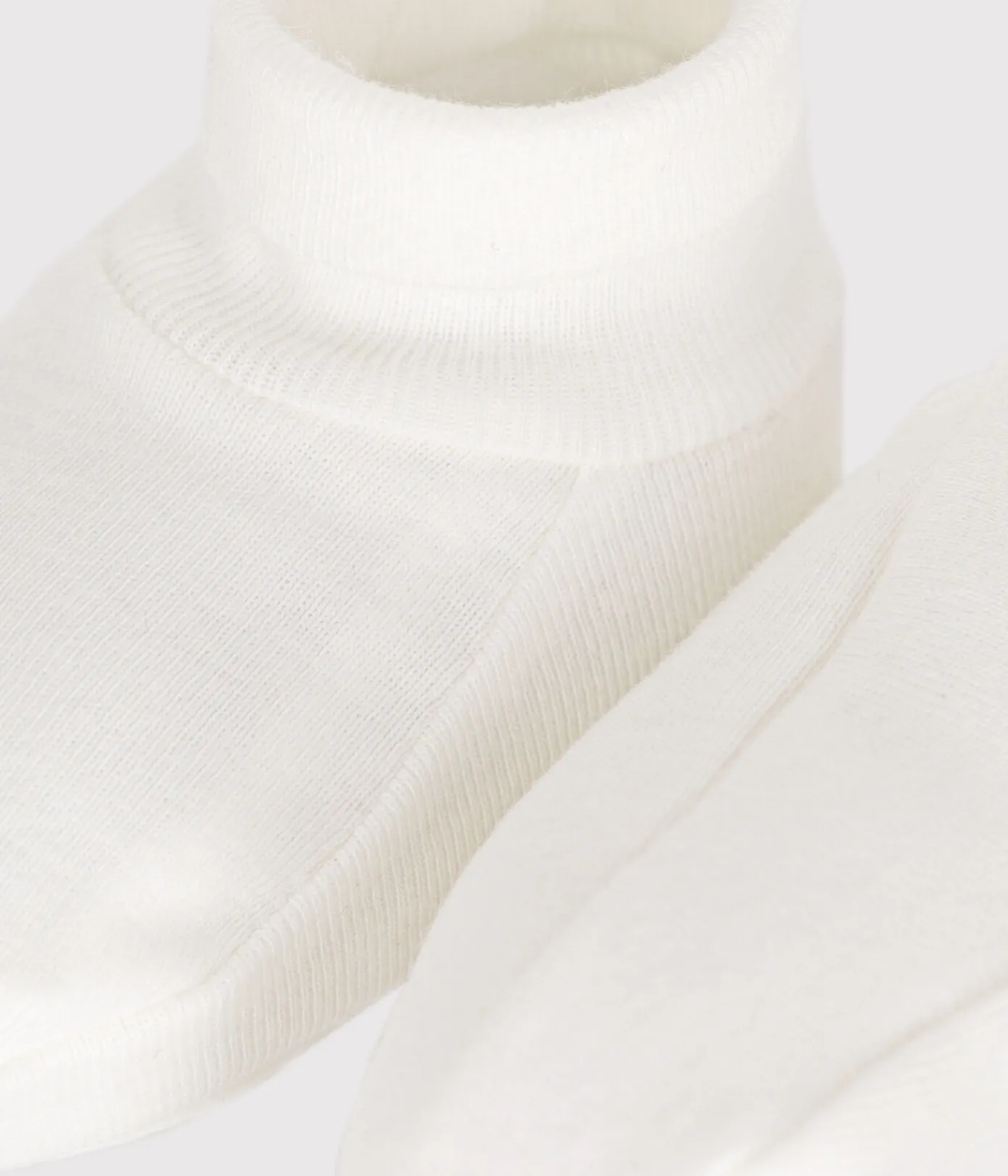 Petit Bateau Socken, Schühchen|Newborn*Baby-Schuhe für Neugeborene aus Baumwolle weiss MARSHMALLOW