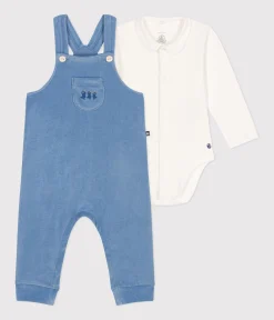 Petit Bateau Newborn|Sets, Overalls & Latzhosen*Baby-Set Latzhose aus Nicki blau BEACH