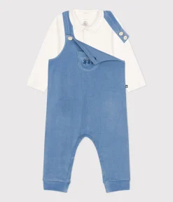 Petit Bateau Newborn|Sets, Overalls & Latzhosen*Baby-Set Latzhose aus Nicki blau BEACH