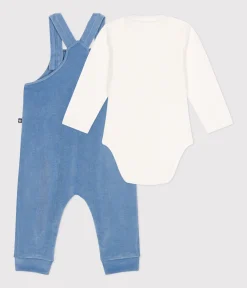 Petit Bateau Newborn|Sets, Overalls & Latzhosen*Baby-Set Latzhose aus Nicki blau BEACH