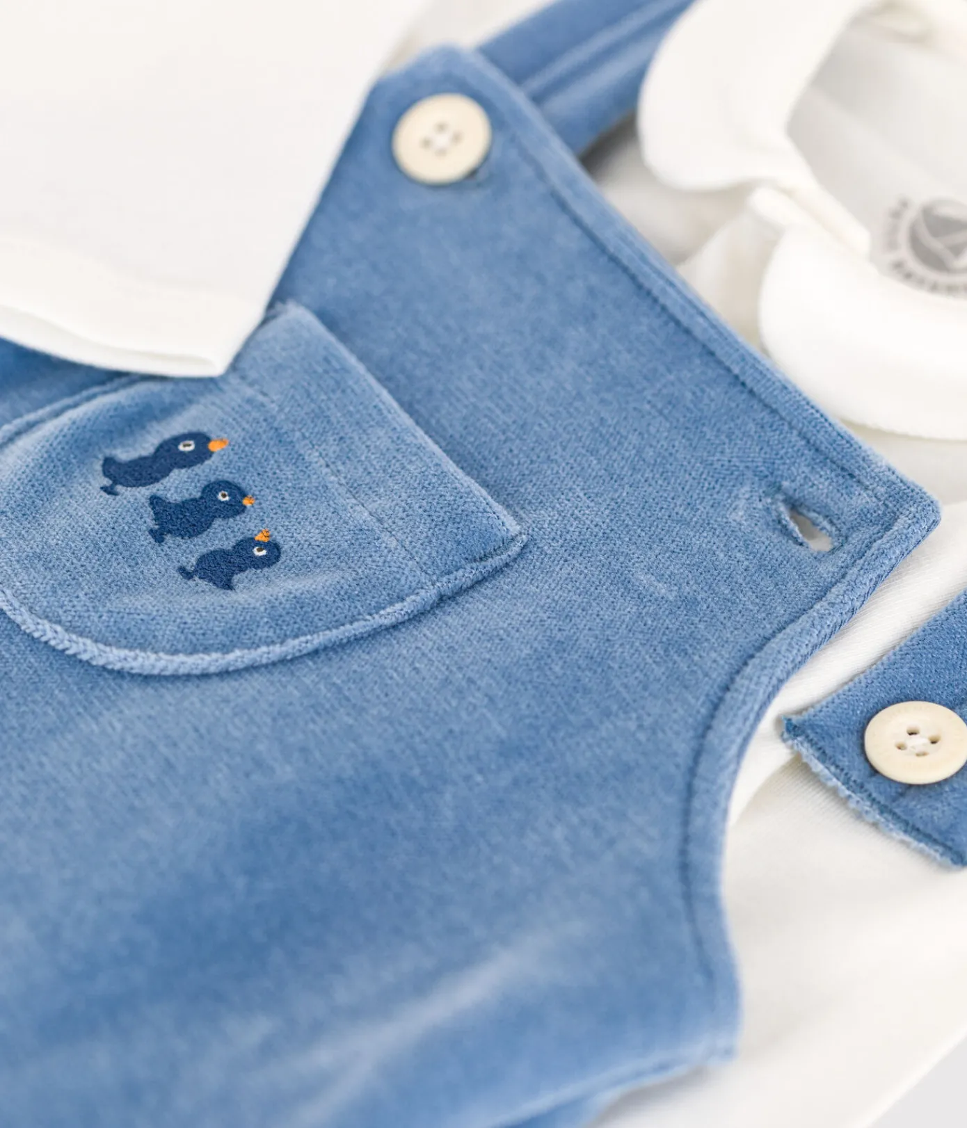 Petit Bateau Newborn|Sets, Overalls & Latzhosen*Baby-Set Latzhose aus Nicki blau BEACH