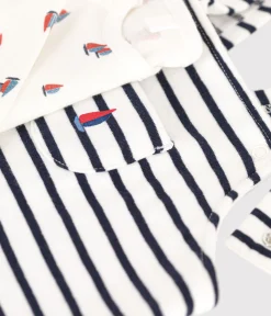 Petit Bateau Sets, Overalls & Latzhosen|Newborn*Baby-Set Latzhose und Body aus Baumwolle weiss MARSHMALLOW/blau SMOKING