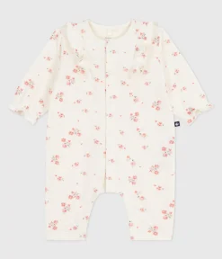 Petit Bateau Sets, Overalls & Latzhosen|Newborn*Baby-Set mit Rüschen aus Baumwolle mit Blumenmuster MILK/ MULTICO