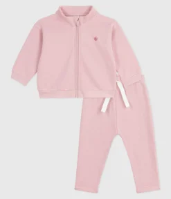 Petit Bateau Sets, Overalls & Latzhosen*Baby-Set Sweatshirt und Hose aus einfarbiger Baumwolle rosa JOLI