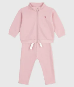 Petit Bateau Sets, Overalls & Latzhosen*Baby-Set Sweatshirt und Hose aus einfarbiger Baumwolle rosa JOLI