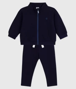 Petit Bateau Sets, Overalls & Latzhosen*Baby-Set Sweatshirt und Hose aus einfarbiger Baumwolle SOIR