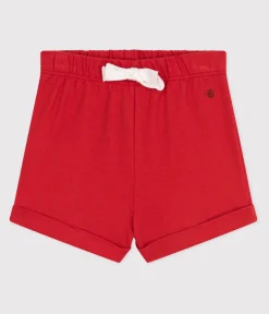 Petit Bateau Shorts, Hosen, Leggings*Baby-Shorts aus einfarbiger Baumwolle ROT AURORA