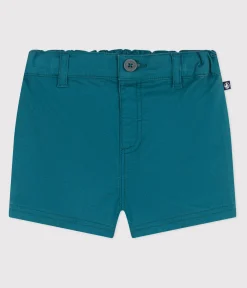 Petit Bateau Shorts, Hosen, Leggings*Baby-Shorts aus einfarbigem Sergestoff grün DRAGONFLY