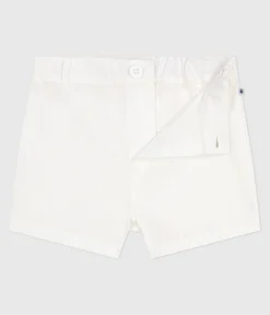 Petit Bateau Shorts, Hosen, Leggings*Baby-Shorts aus gestreiftem Seersucker weiss ECUME