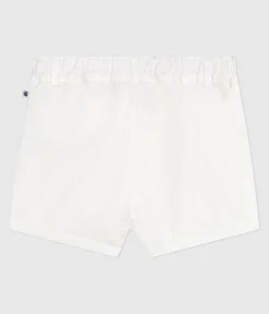 Petit Bateau Shorts, Hosen, Leggings*Baby-Shorts aus gestreiftem Seersucker weiss ECUME