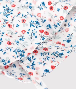 Petit Bateau Accessoires, Sonnenhüte, Caps*Baby-Sonnenhut aus Popeline mit Blumenmuster für Mädchen weiss MARSHMALLOW/weiss MULTICO