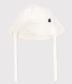 Petit Bateau Accessoires, Sonnenhüte, Caps*Baby-Sonnenhut aus Twill. weiss MARSHMALLOW