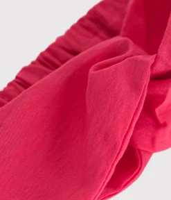 Petit Bateau Accessoires, Sonnenhüte, Caps*Baby-Stirnband aus einfarbigem Leinenstoff rosa GLOSS