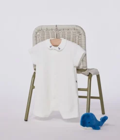 Petit Bateau Sets, Overalls & Latzhosen|Newborn*Baby-Strampler aus Baumwolle mit besticktem Kragen weiss MARSHMALLOW