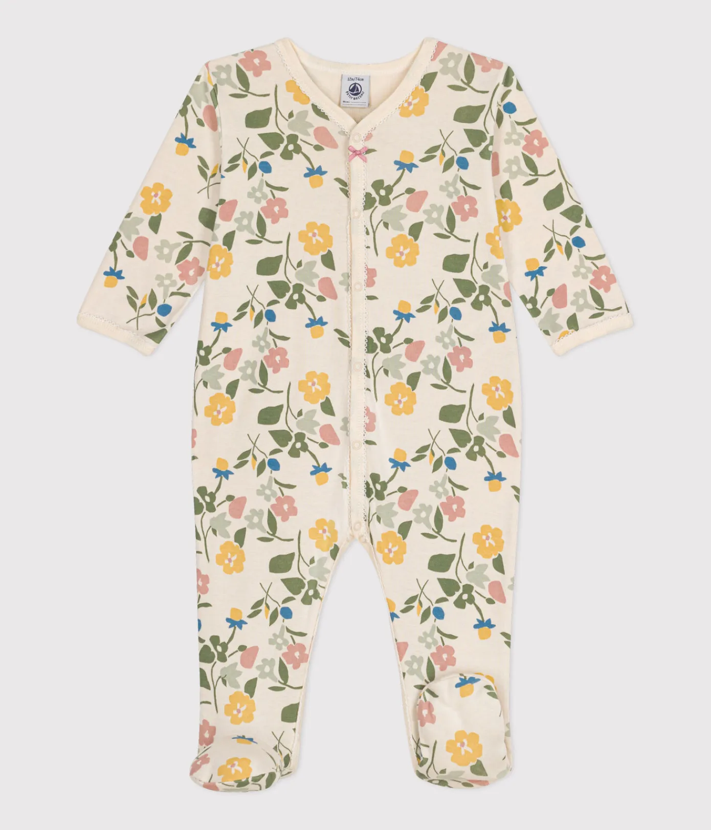 Petit Bateau Schlafanzüge, Strampler*Baby-Strampler mit Blumenmuster aus Baumwolle weiss AVALANCHE/ MULTICO