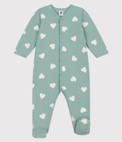 Petit Bateau Schlafanzüge, Strampler*Baby-Strampler mit Herzmotiv aus Molton PAUL/ AVALANCHE