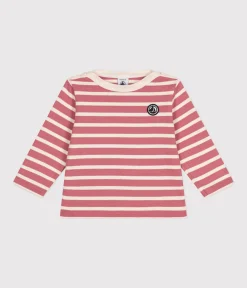 Petit Bateau Pullover, Cardigans*Baby-Streifenshirt rosa ROSEWOOD/ AVALANCHE