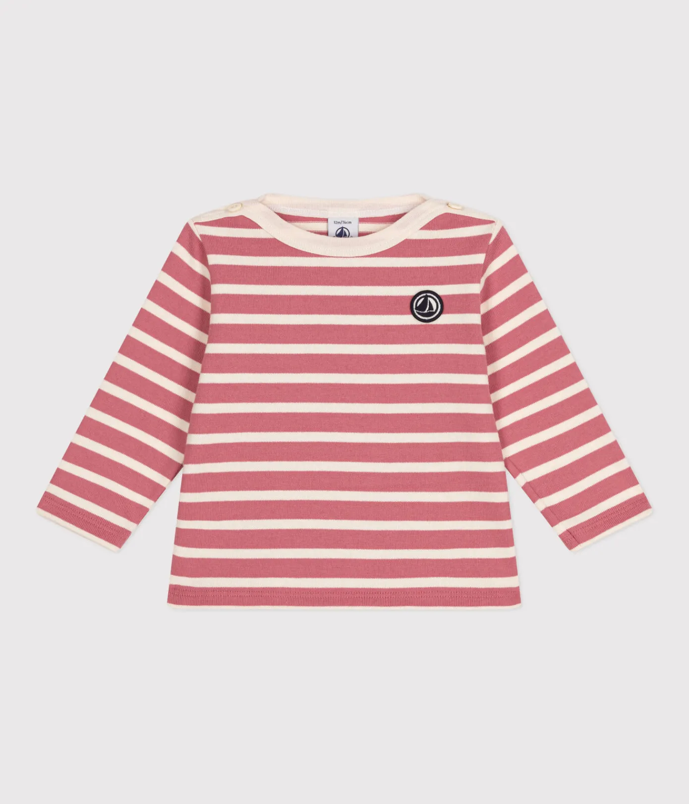 Petit Bateau Pullover, Cardigans*Baby-Streifenshirt rosa ROSEWOOD/ AVALANCHE