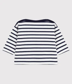 Petit Bateau Pullover, Cardigans*Baby-Streifenshirt aus Baumwolle weiss MARSHMALLOW/blau SMOKING