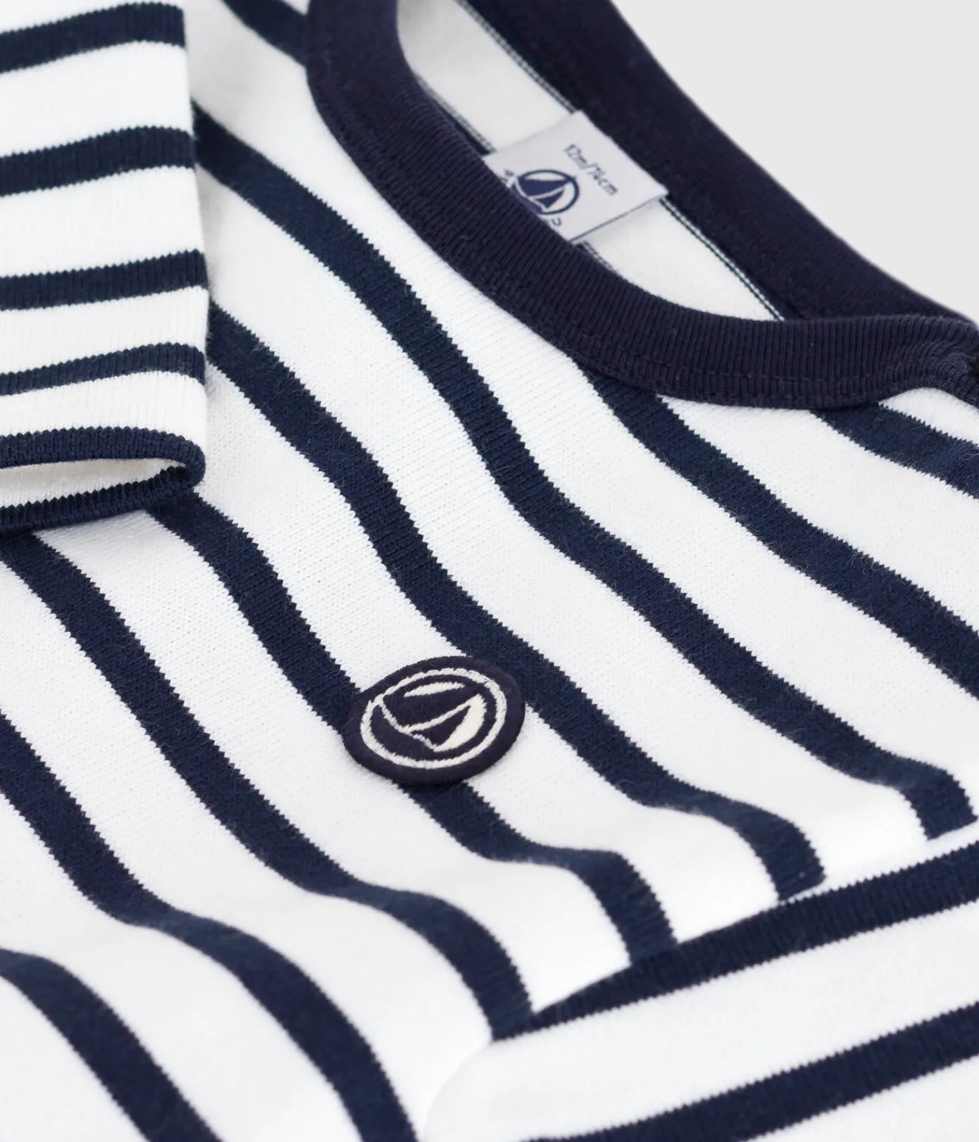 Petit Bateau Pullover, Cardigans*Baby-Streifenshirt aus Baumwolle weiss MARSHMALLOW/blau SMOKING