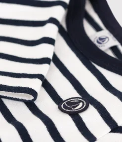Petit Bateau Pullover, Cardigans*Baby-Streifenshirt aus dickem Jersey weiss MARSHMALLOW/blau SMOKING