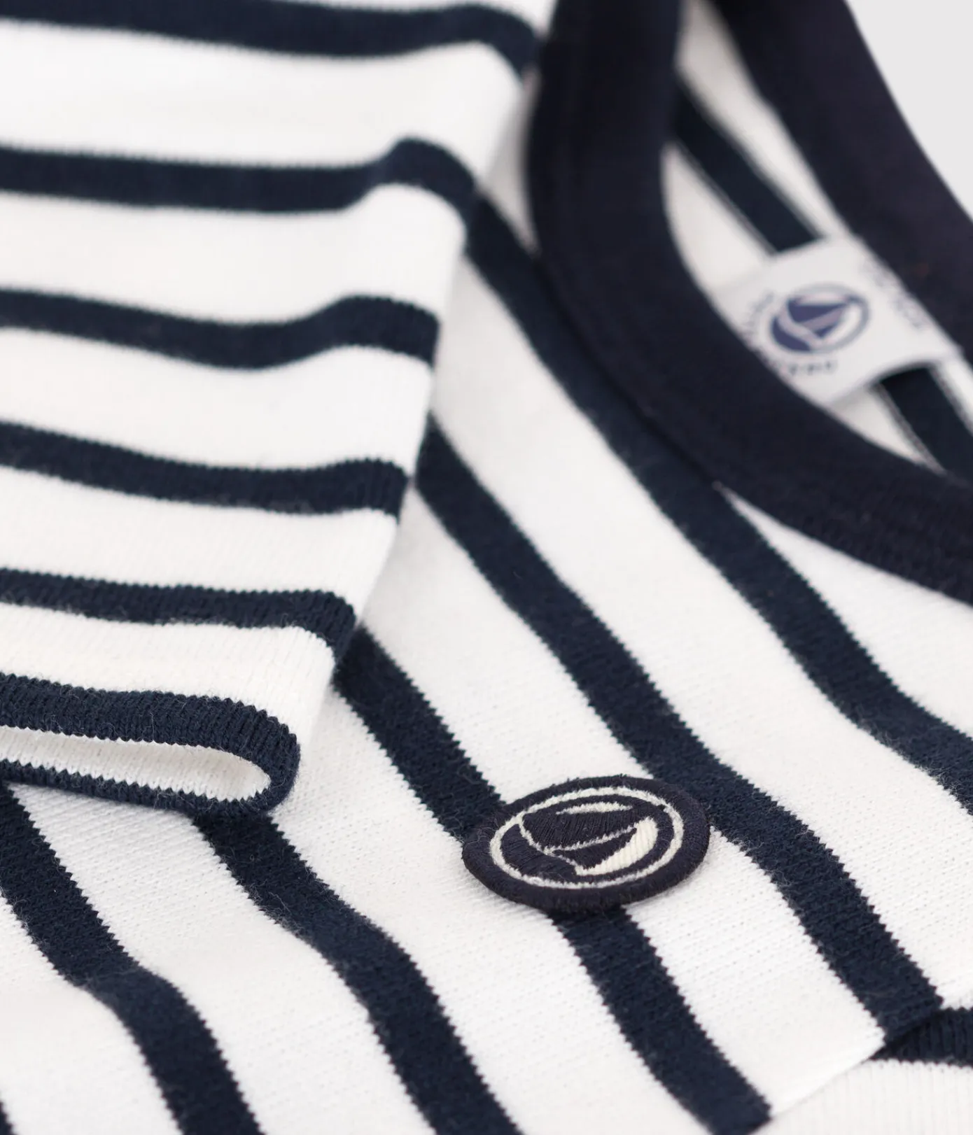 Petit Bateau Pullover, Cardigans*Baby-Streifenshirt aus dickem Jersey weiss MARSHMALLOW/blau SMOKING