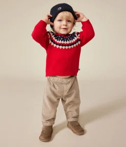 Petit Bateau Pullover, Cardigans*Baby-Strickpullover mit Wollanteil ROT STOP/ MULTICO