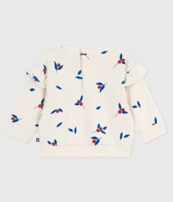 Petit Bateau Pullover, Cardigans*Baby-Sweatshirt aus Baumwolle mit Beerenmotiv und Volants MILK/ MULTICO