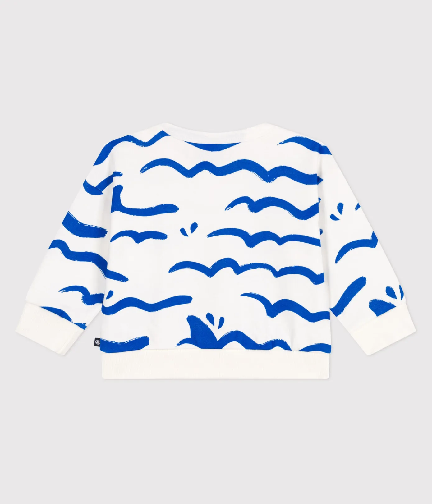 Petit Bateau Pullover, Cardigans*Baby-Sweatshirt aus Baumwolle mit Hai-Motiv blau MARSHMALLOW/ PORCELANA