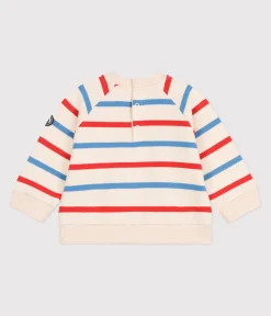 Petit Bateau Pullover, Cardigans*Baby-Sweatshirt aus Baumwolle mit zweifarbigen Matrosenstreifen weiss AVALANCHE/ MULTICO