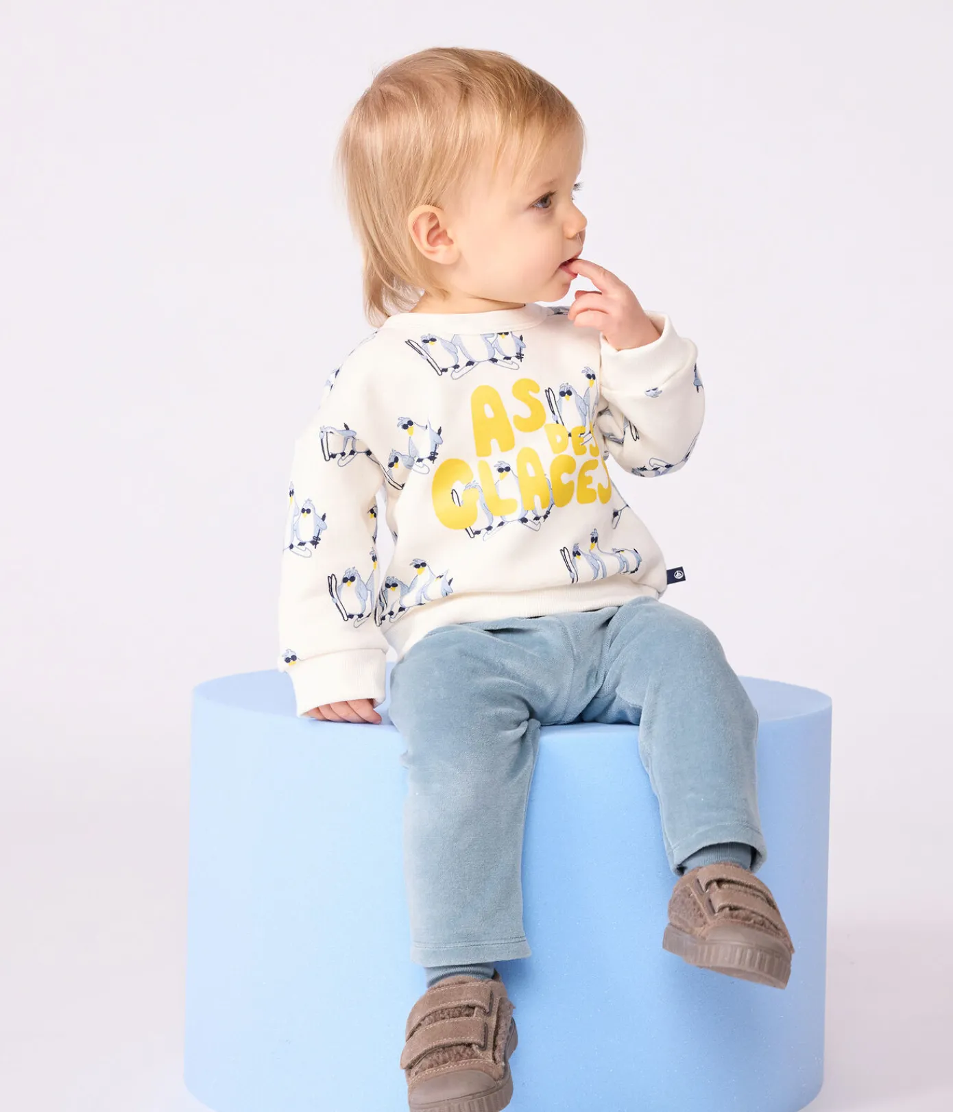 Petit Bateau Pullover, Cardigans*Baby-Sweatshirt aus Baumwolle mit Pinguin-Motiv MILK/ MULTICO