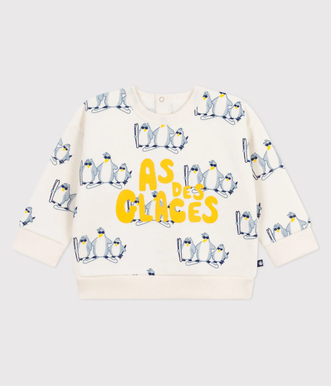 Petit Bateau Pullover, Cardigans*Baby-Sweatshirt aus Baumwolle mit Pinguin-Motiv MILK/ MULTICO