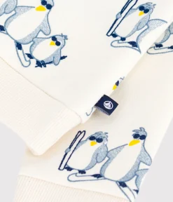 Petit Bateau Pullover, Cardigans*Baby-Sweatshirt aus Baumwolle mit Pinguin-Motiv MILK/ MULTICO