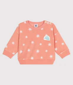 Petit Bateau Pullover, Cardigans*Baby-Sweatshirt aus Baumwoll-Frottee mit Sonnenmuster orange ABRICOT/ MARSHMALLOW