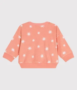 Petit Bateau Pullover, Cardigans*Baby-Sweatshirt aus Baumwoll-Frottee mit Sonnenmuster orange ABRICOT/ MARSHMALLOW