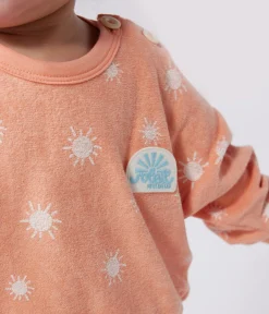 Petit Bateau Pullover, Cardigans*Baby-Sweatshirt aus Baumwoll-Frottee mit Sonnenmuster orange ABRICOT/ MARSHMALLOW