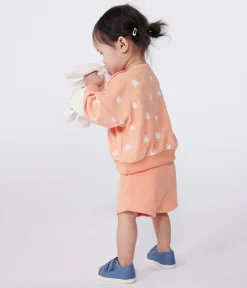 Petit Bateau Pullover, Cardigans*Baby-Sweatshirt aus Baumwoll-Frottee mit Sonnenmuster orange ABRICOT/ MARSHMALLOW