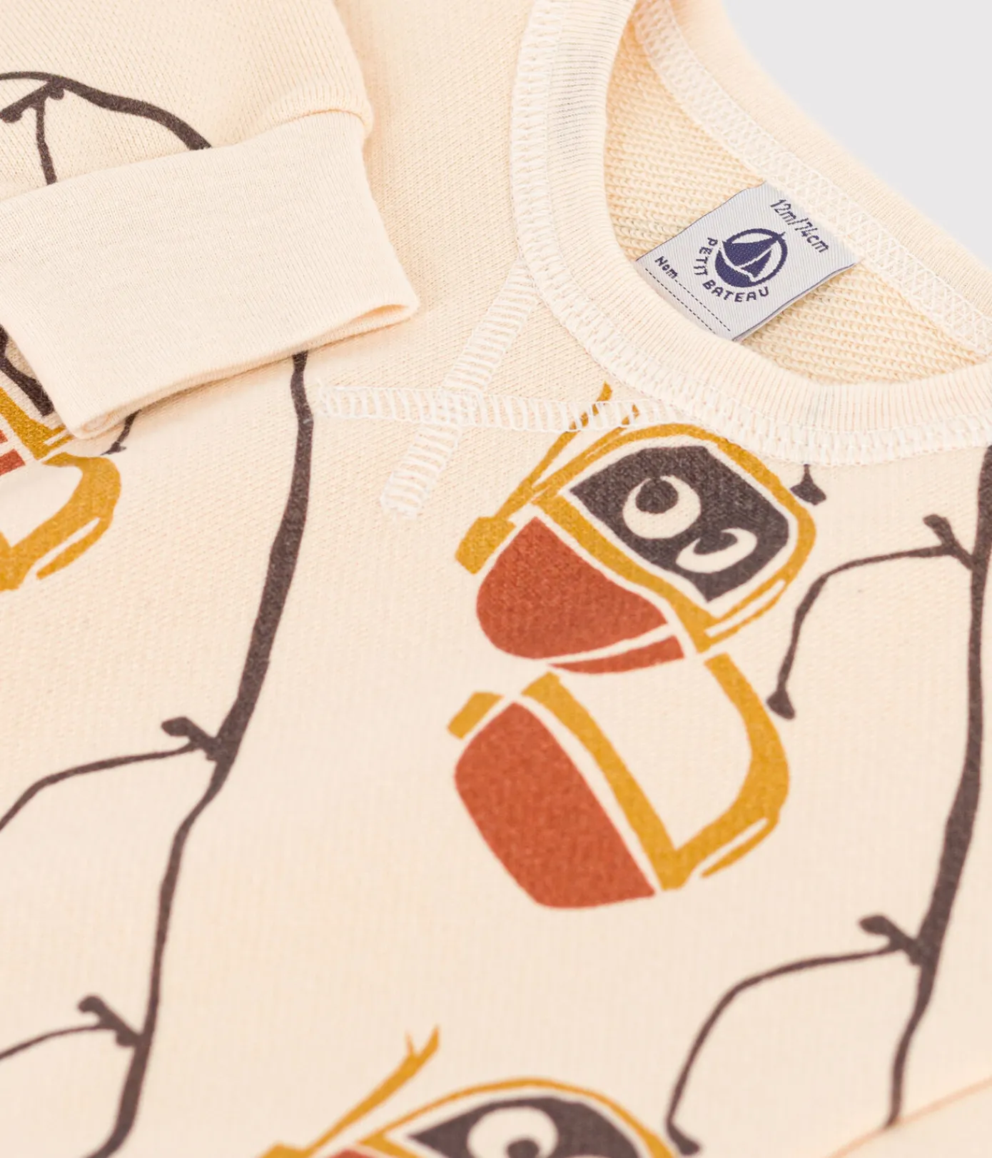 Petit Bateau Pullover, Cardigans*Baby-Sweatshirt aus bedrucktem Molton weiss AVALANCHE/ MULTICO