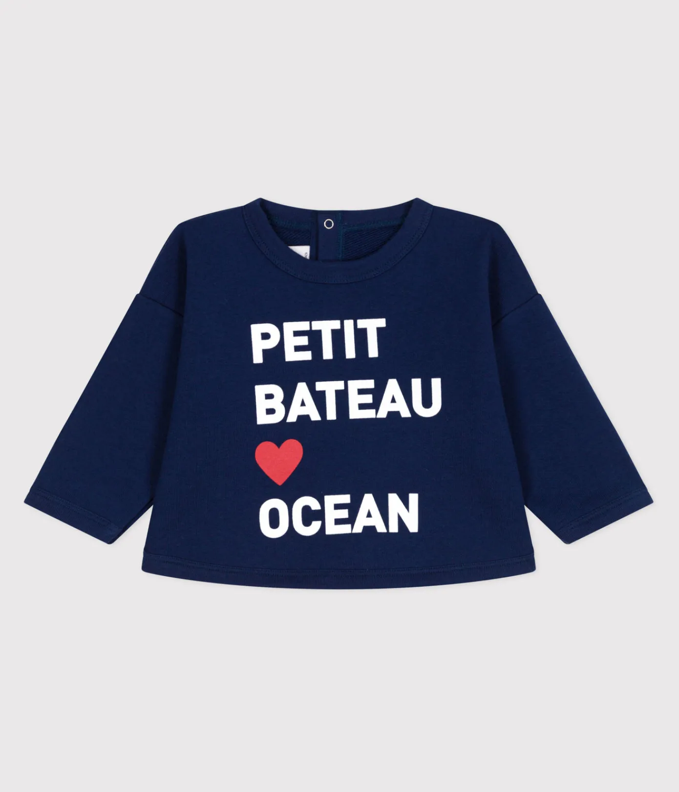Petit Bateau Pullover, Cardigans*Baby-Sweatshirt aus einfarbiger Baumwolle blau MEDIEVAL