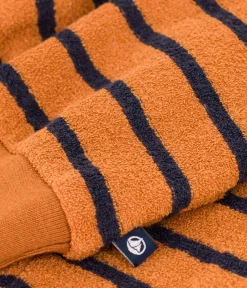 Petit Bateau Pullover, Cardigans*Baby-Sweatshirt aus gestreiftem Bouclé-Frottier ECUREUIL/ SMOKING