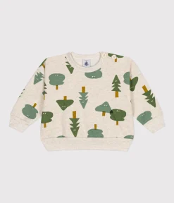 Petit Bateau Pullover, Cardigans*Baby-Sweatshirt aus Molton beige MONTELIMAR/weiss MULTICO