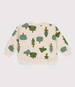 Petit Bateau Pullover, Cardigans*Baby-Sweatshirt aus Molton beige MONTELIMAR/weiss MULTICO