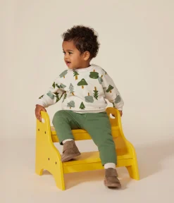 Petit Bateau Pullover, Cardigans*Baby-Sweatshirt aus Molton beige MONTELIMAR/weiss MULTICO