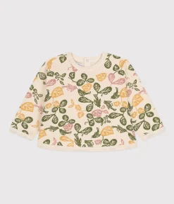 Petit Bateau Pullover, Cardigans*Baby-Sweatshirt aus Molton weiss AVALANCHE/ MULTICO