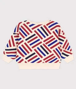 Petit Bateau Pullover, Cardigans*Baby-Sweatshirt aus Molton mit Printgrafik für Jungen weiss AVALANCHE/ MULTICO