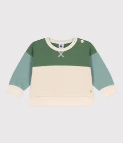Petit Bateau Pullover, Cardigans*Baby-Sweatshirt aus Molton weiss AVALANCHE/ MULTICO