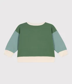 Petit Bateau Pullover, Cardigans*Baby-Sweatshirt aus Molton weiss AVALANCHE/ MULTICO
