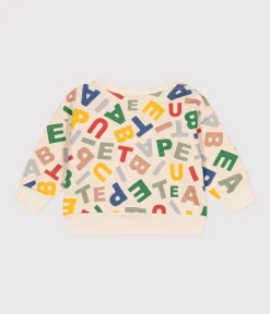 Petit Bateau Pullover, Cardigans*Baby-Sweatshirt aus Molton weiss AVALANCHE/ MULTICO